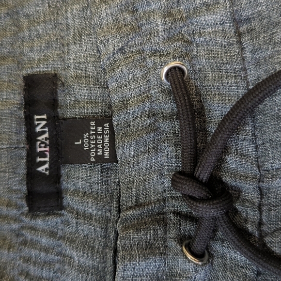 Alfani Men's Pleated Drawstring Lightweight Gray Pants Size L - Picture 4 of 11